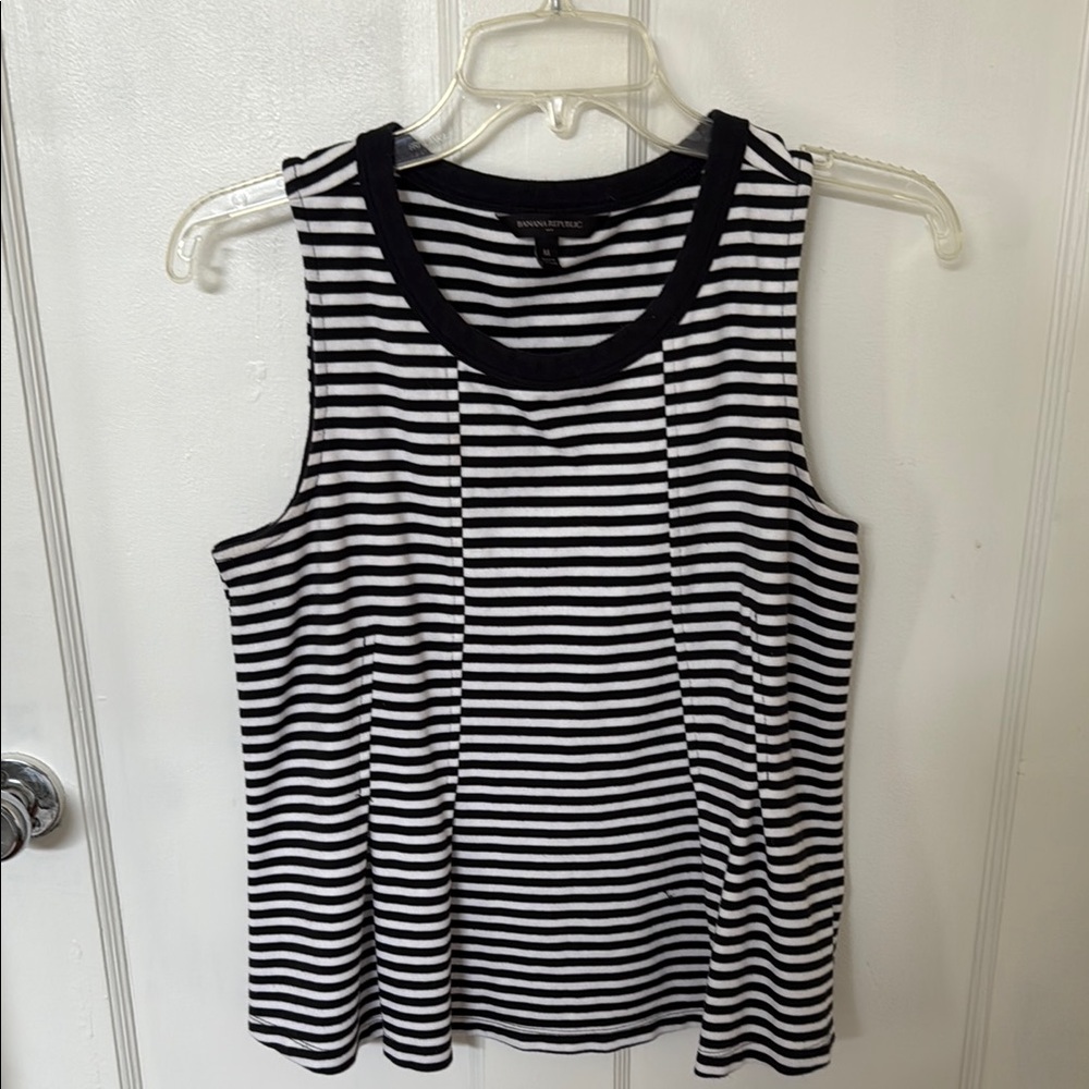 Banana Republic Black and White Boxy Tank Top